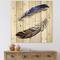 Designart - Colourful Boho Feathers III - Bohemian & Eclectic Print on Natural Pine Wood